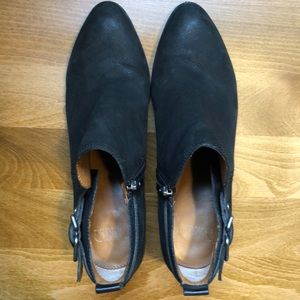 Franco Sarto Black Leather Ankle Booties Size 9.5